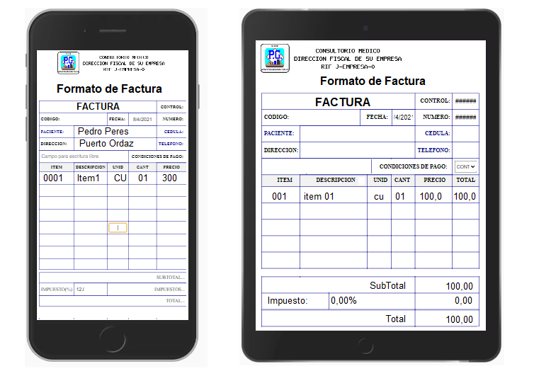 Formato de Factura