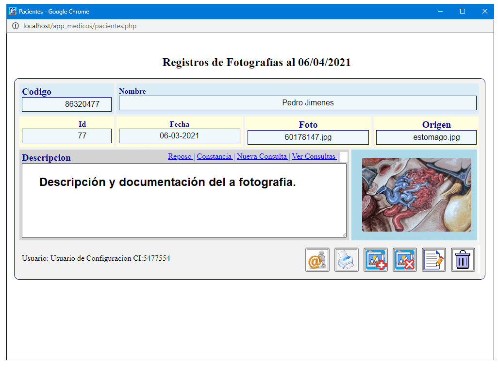 Reportes Fotográficos del paciente