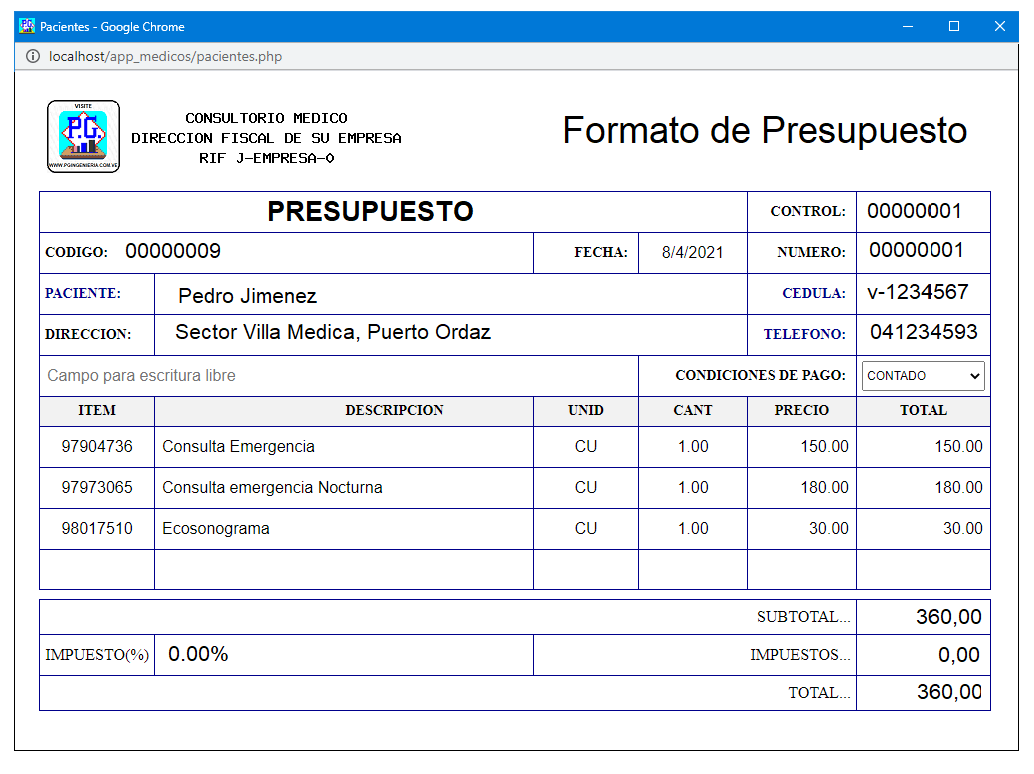 Formato de Presupuesto