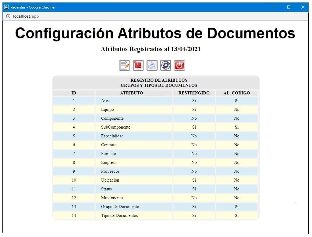 Configuracion de Atributos de Documentos