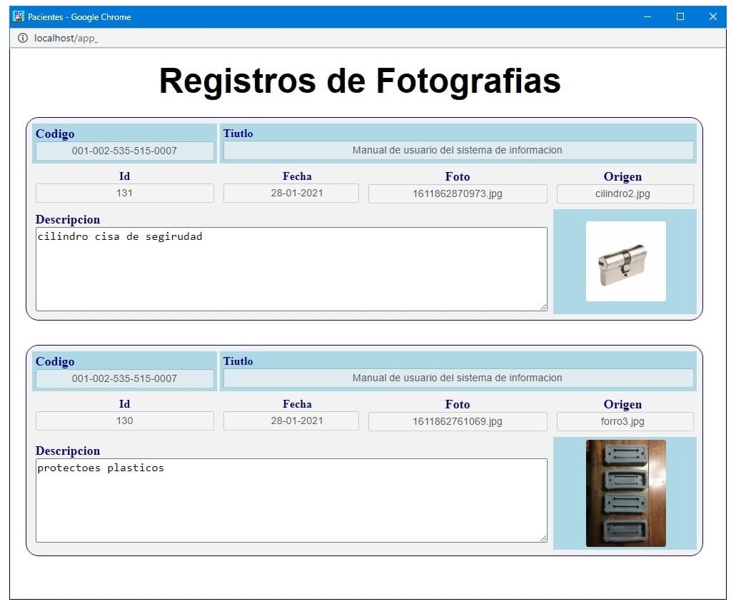 Reportes Fotográficos del documento