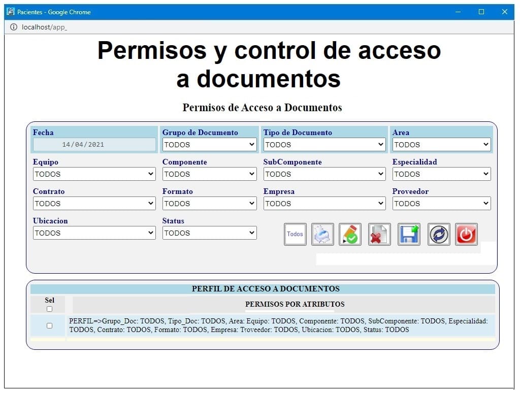 Configuración, control y administración de la gestion 