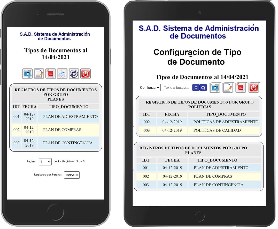 Configuración, control y administración de la gestion