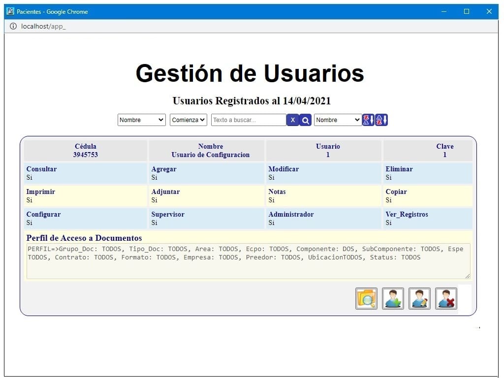 Configuración, control y administración de la gestion