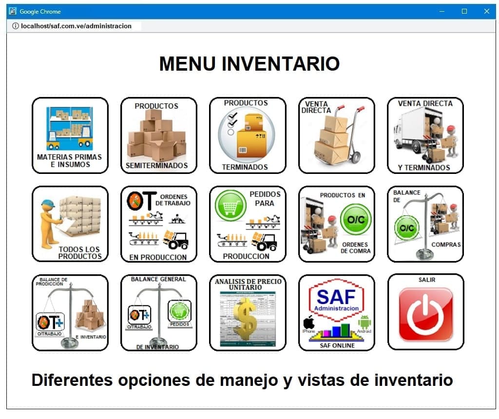 Opciones de Inventario