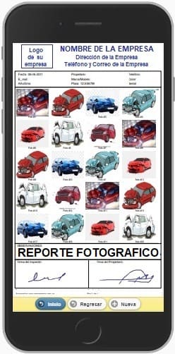 reporte de inspección y fotografías