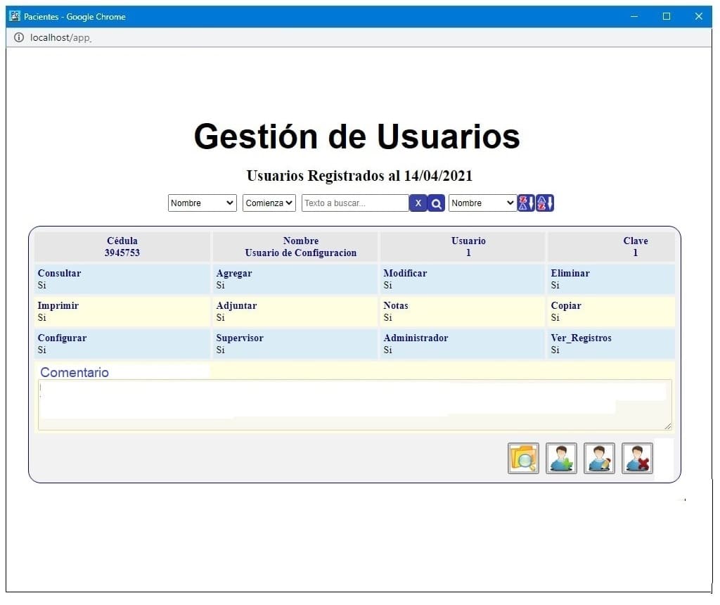 Configuración, control y administración de la gestión